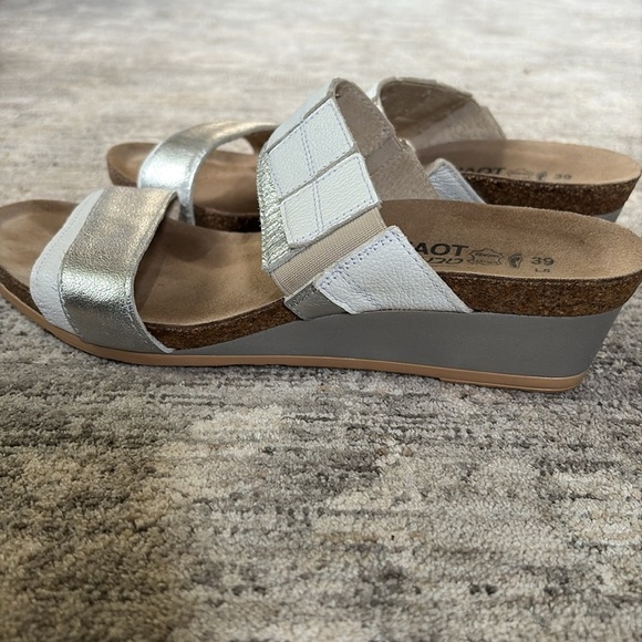 NAOT Silver White low Wedge Shoes with Comfort Design - slide on - 39 (US8) - Picture 4 of 7